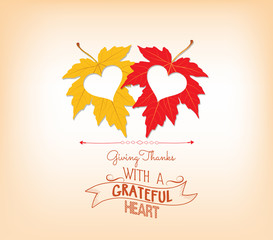 thankgiving with hearts greeting card