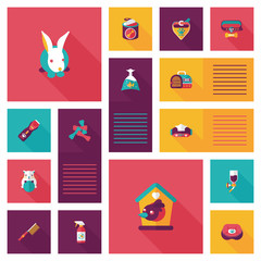 Pet ui flat design background set, eps10