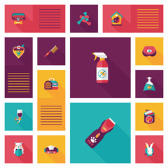 Pet ui flat design background set, eps10