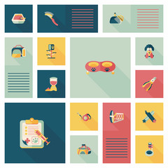 Pet ui flat design background set, eps10