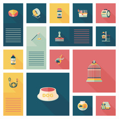 Pet ui flat design background set, eps10