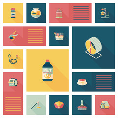 Pet ui flat design background set, eps10