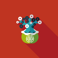 Chinese New Year flat icon with long shadow,eps10, Chinese decor