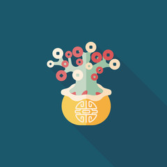 Chinese New Year flat icon with long shadow,eps10, Chinese decor