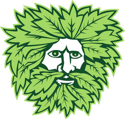 Green Man Front Isolated