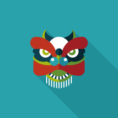 Chinese New Year flat icon with long shadow,eps10,The dragon and