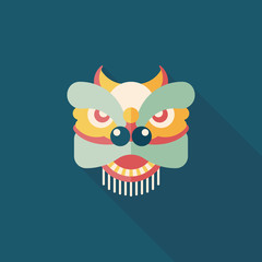 Chinese New Year flat icon with long shadow,eps10,The dragon and