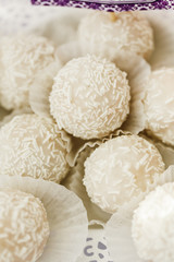 White coconut candies