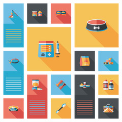 Pet ui flat design background set, eps10