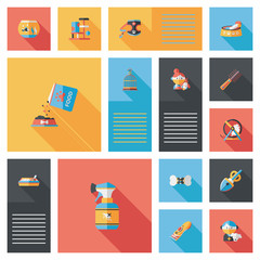 Pet ui flat design background set, eps10