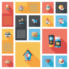 Pet ui flat design background set, eps10