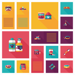 Pet ui flat design background set, eps10