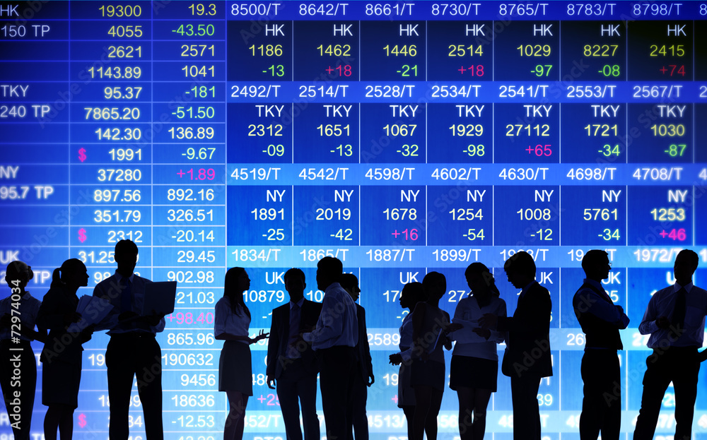 Wall mural stock exchange market trading concepts