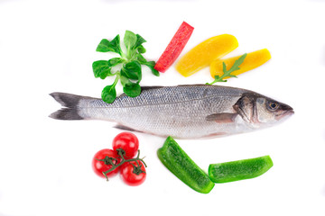 Seabass with vegetables.