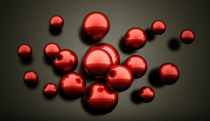 Red abstract sphere concept background