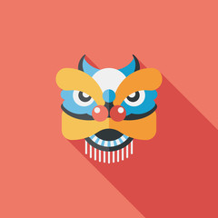 Chinese New Year flat icon with long shadow,eps10,The dragon and