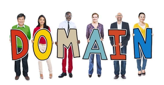 DIverse People Holding Text Domain