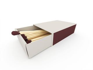 Matches on box rendered isolated