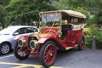 Retro car Pierce-Arrow in the parking.