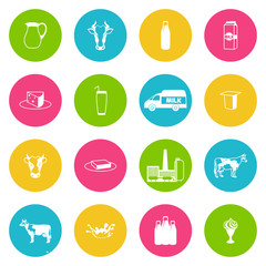 Milk icons set