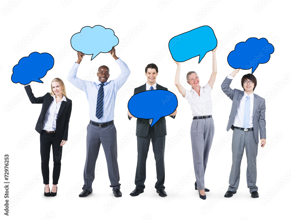 Wall mural Business People Holding Speech Bubbles