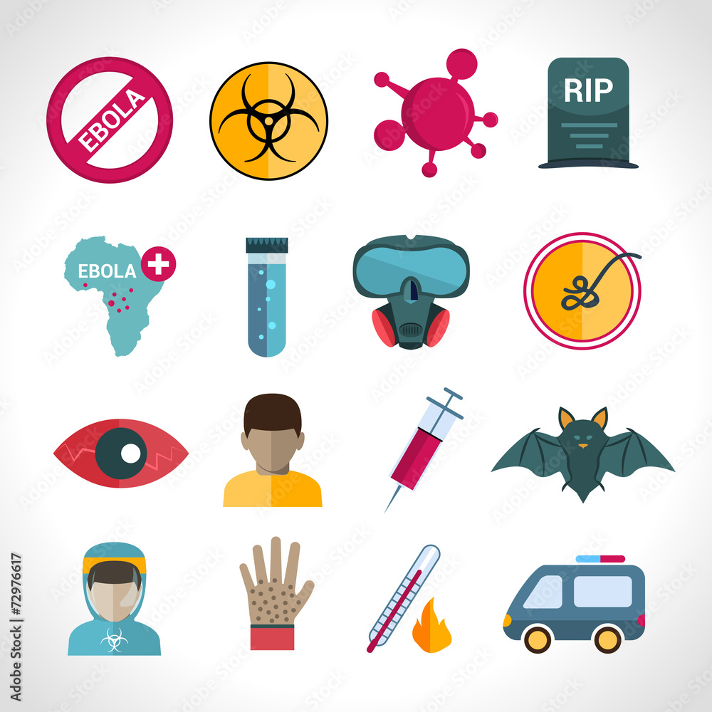 Poster Ebola virus icons