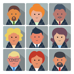 Set of avatar icons with business people