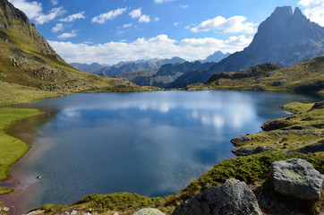 Naklejka premium Lake Gentau in the French Pyrenees