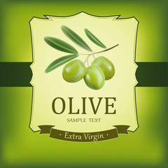 Vector decorative olive branch.For label, pack.