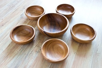 Wooden bowls figure