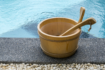 Sauna wooden bucket