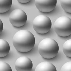 Seamless pattern with realistic grey spheres