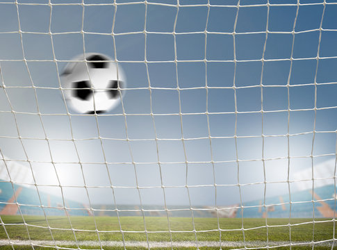 Soccer ball in net