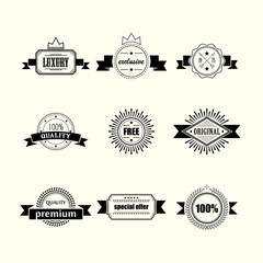 retro badges and labels