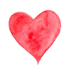 Fototapeta na wymiar Red watercolor heart