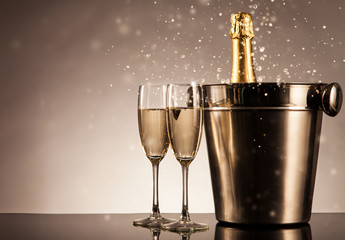 Fototapeta Celebration theme with champagne still life obraz