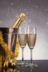 Celebration theme with champagne still life