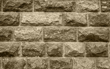 Stone wall from a granite