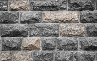 Stone wall from a granite