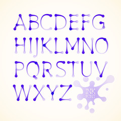 Vector ink uppercase alphabet
