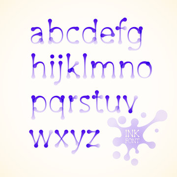 Vector ink lowercase alphabet