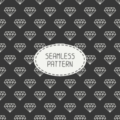 Vector seamless retro pattern with vintage hipster diamond. For