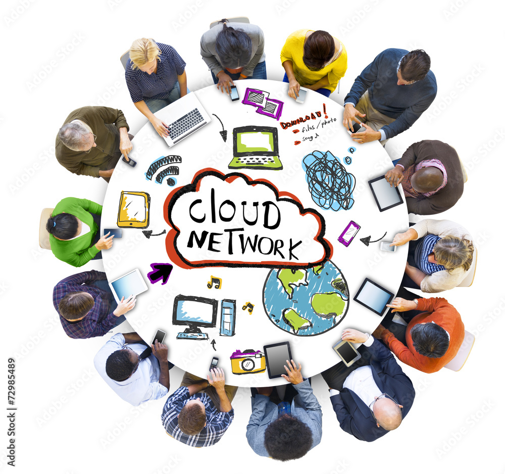 Wall mural People Social Networking an Cloud Network Concepts - Wall murals