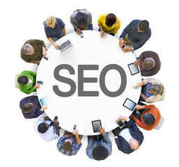 Group of People and SEO Concept