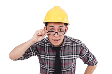 Industrial worker isolated on the white background