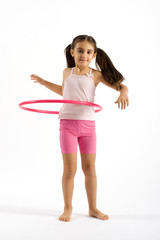 Young Pretty Girl Playing Hoola Hoop