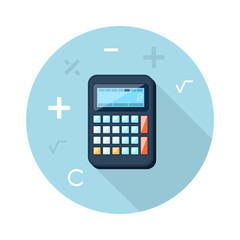 Calculator Flat Concept Icon Vector Illustration