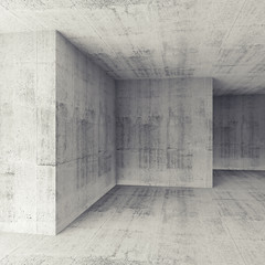 Abstract architectural 3d concrete empty room interior
