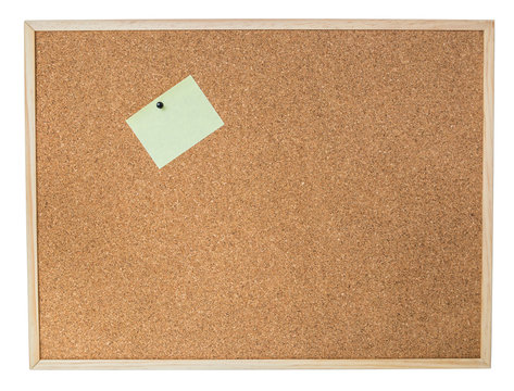 Pinnwand aus Kork mit gelben Notizzetel