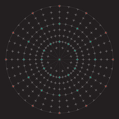 Grid for modern virtual technology user interface HUD